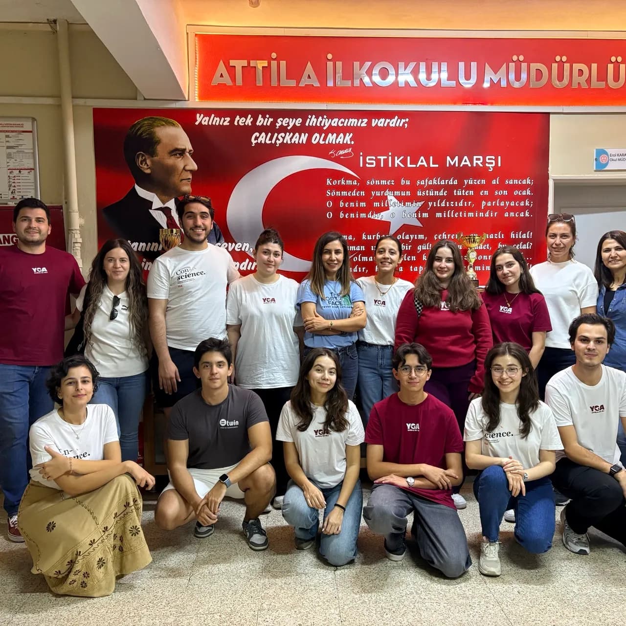 YGA volunteers and teachers at Attila Primary School